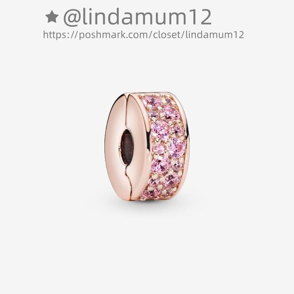 Pandora Pink Pavé Clip Charm - Picture 1 of 5